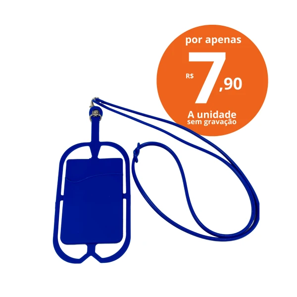 Suporte de Pescoço Universal em Silicone com Bolso para Cartão